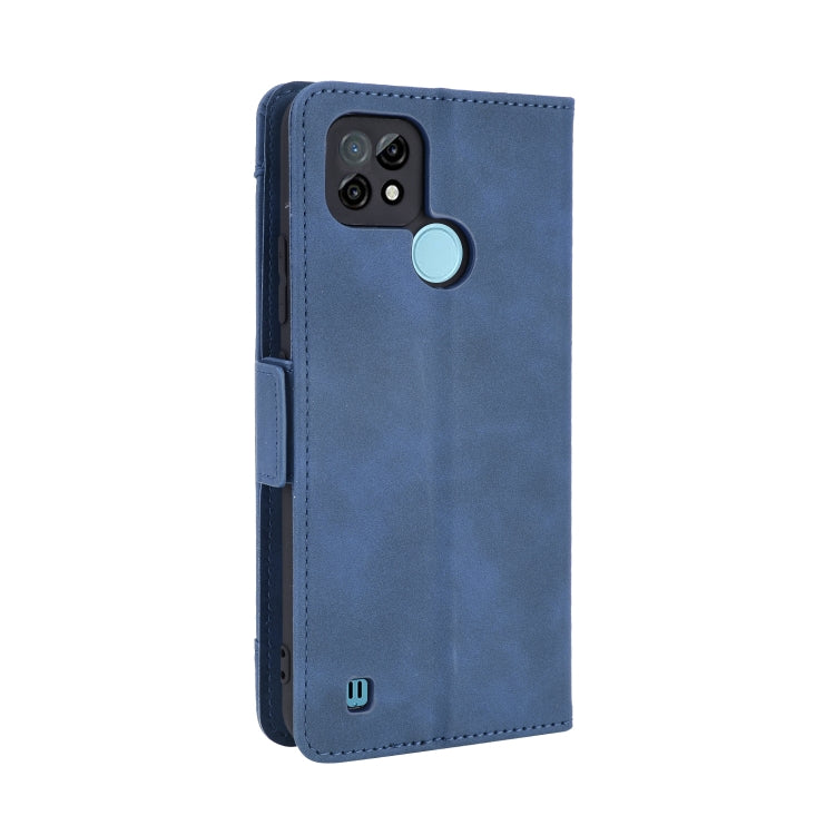 For OPPO Realme C21 Skin Feel Calf Pattern Horizontal Flip Leather Case with Holder & Card Slots & Photo Frame(Blue) - Realme Cases by buy2fix | Online Shopping UK | buy2fix