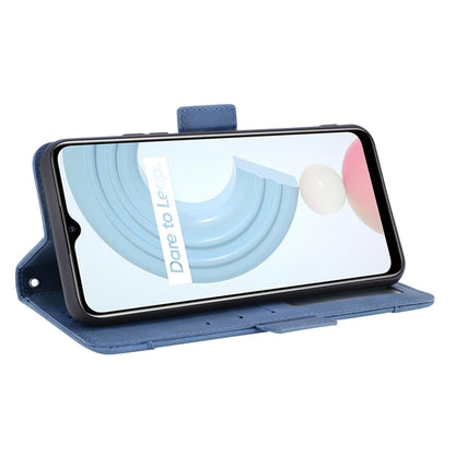 For OPPO Realme C21 Skin Feel Calf Pattern Horizontal Flip Leather Case with Holder & Card Slots & Photo Frame(Blue) - Realme Cases by buy2fix | Online Shopping UK | buy2fix