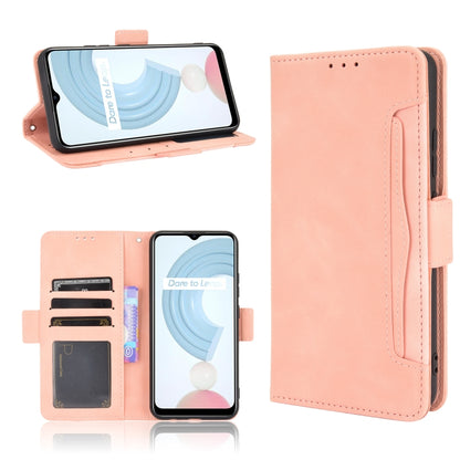 For OPPO Realme C21 Skin Feel Calf Pattern Horizontal Flip Leather Case with Holder & Card Slots & Photo Frame(Pink) - Realme Cases by buy2fix | Online Shopping UK | buy2fix
