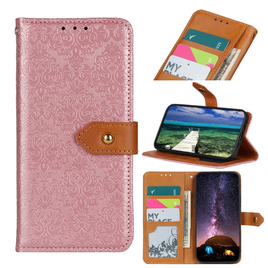 For OPPO F19 Pro+ 5G / Reno5 Z / Reno6 Z European Floral Embossed Horizontal Flip PU Leather Case with Holder & Card Slots & Wallet & Photo Frame(Pink) by buy2fix