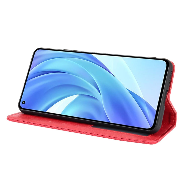 For Xiaomi Mi 11 Lite 5G / 4G Magnetic Buckle Retro Crazy Horse Texture Horizontal Flip Leather Case with Holder & Card Slots & Photo Frame(Red) - Xiaomi Cases by buy2fix | Online Shopping UK | buy2fix