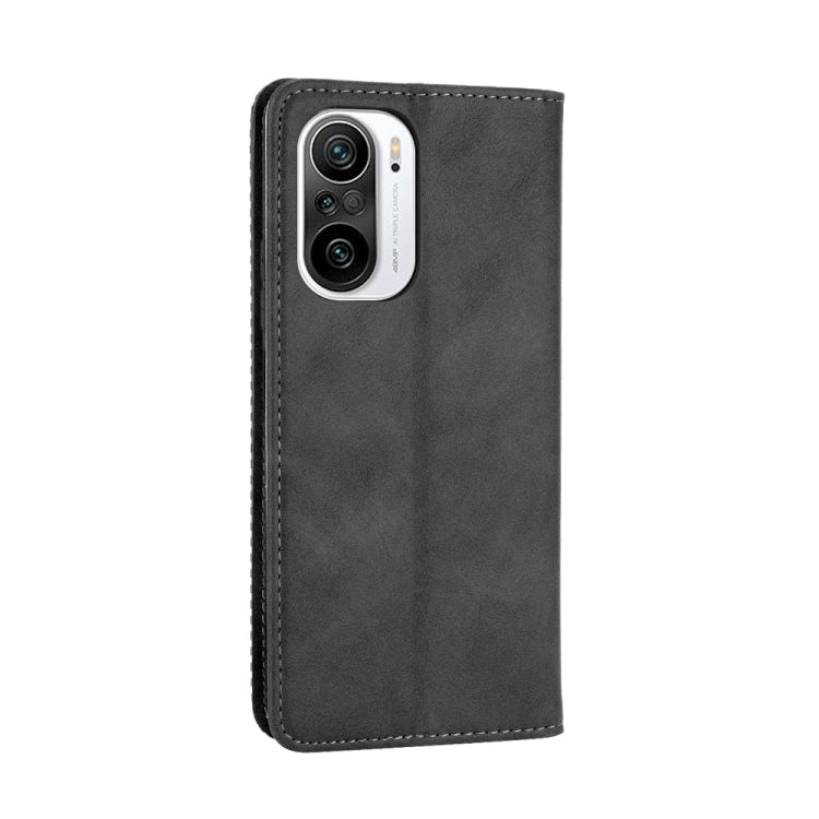 For Xiaomi Mi 11i/ Poco F3 / Redmi K40 / K40 Pro / K40 Pro+ Magnetic Buckle Retro Crazy Horse Texture Horizontal Flip Leather Case with Holder & Card Slots & Photo Frame(Black) - Xiaomi Cases by buy2fix | Online Shopping UK | buy2fix