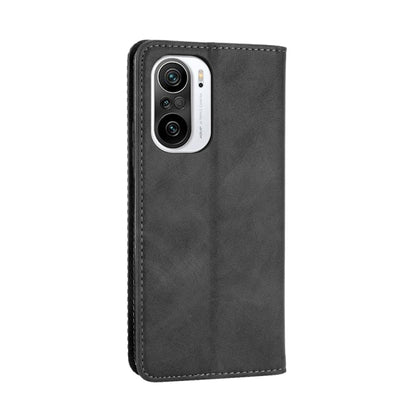 For Xiaomi Mi 11i/ Poco F3 / Redmi K40 / K40 Pro / K40 Pro+ Magnetic Buckle Retro Crazy Horse Texture Horizontal Flip Leather Case with Holder & Card Slots & Photo Frame(Black) - Xiaomi Cases by buy2fix | Online Shopping UK | buy2fix