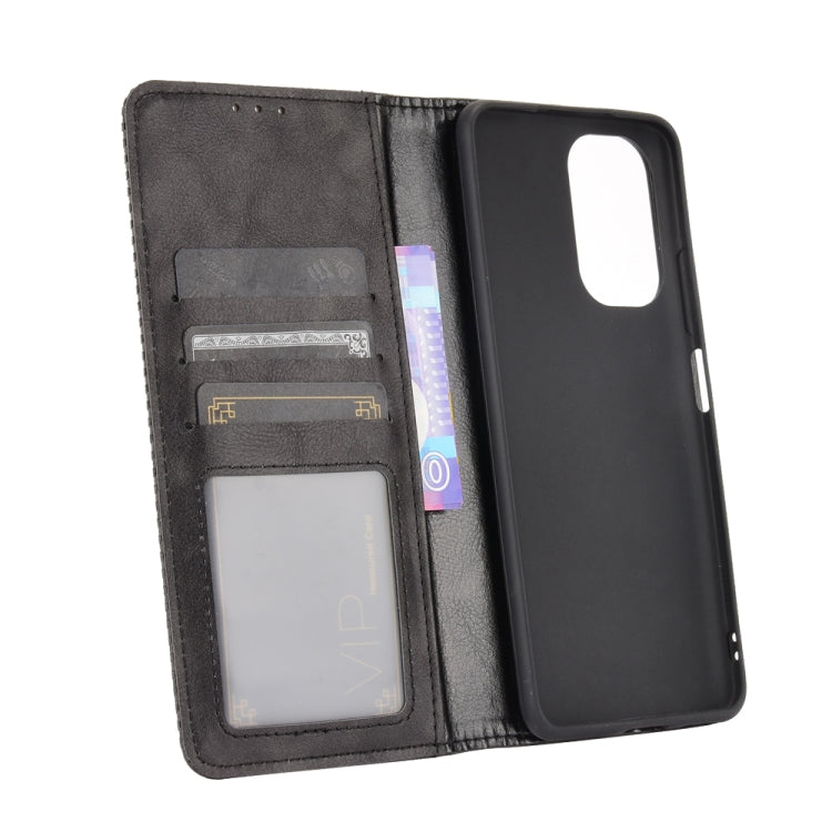 For Xiaomi Mi 11i/ Poco F3 / Redmi K40 / K40 Pro / K40 Pro+ Magnetic Buckle Retro Crazy Horse Texture Horizontal Flip Leather Case with Holder & Card Slots & Photo Frame(Black) - Xiaomi Cases by buy2fix | Online Shopping UK | buy2fix
