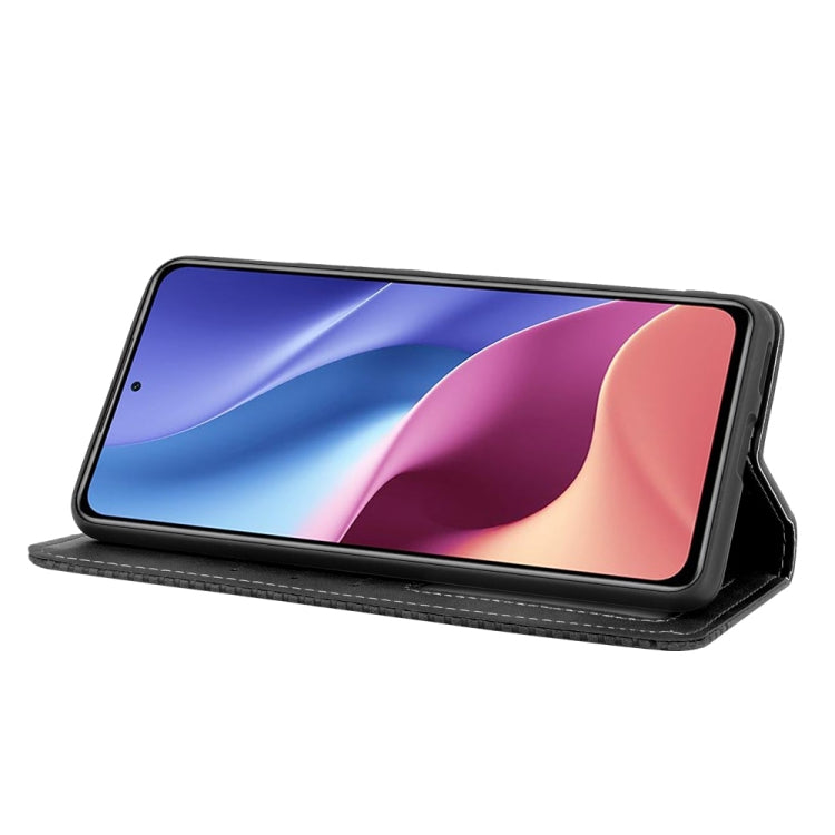 For Xiaomi Mi 11i/ Poco F3 / Redmi K40 / K40 Pro / K40 Pro+ Magnetic Buckle Retro Crazy Horse Texture Horizontal Flip Leather Case with Holder & Card Slots & Photo Frame(Black) - Xiaomi Cases by buy2fix | Online Shopping UK | buy2fix