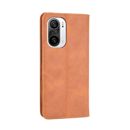 For Xiaomi Mi 11i / Poco F3 / Redmi K40 / K40 Pro / K40 Pro+ Magnetic Buckle Retro Crazy Horse Texture Horizontal Flip Leather Case with Holder & Card Slots & Photo Frame(Brown) - Xiaomi Cases by buy2fix | Online Shopping UK | buy2fix