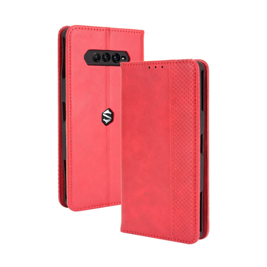For Xiaomi Black Shark 4 / Black Shark 4 Pro Magnetic Buckle Retro Crazy Horse Texture Horizontal Flip Leather Case with Holder & Card Slots & Photo Frame(Red) - Xiaomi Cases by buy2fix | Online Shopping UK | buy2fix