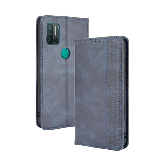 For Ulefone Note 11P Magnetic Buckle Retro Crazy Horse Texture Horizontal Flip Leather Case with Holder & Card Slots & Photo Frame(Blue)