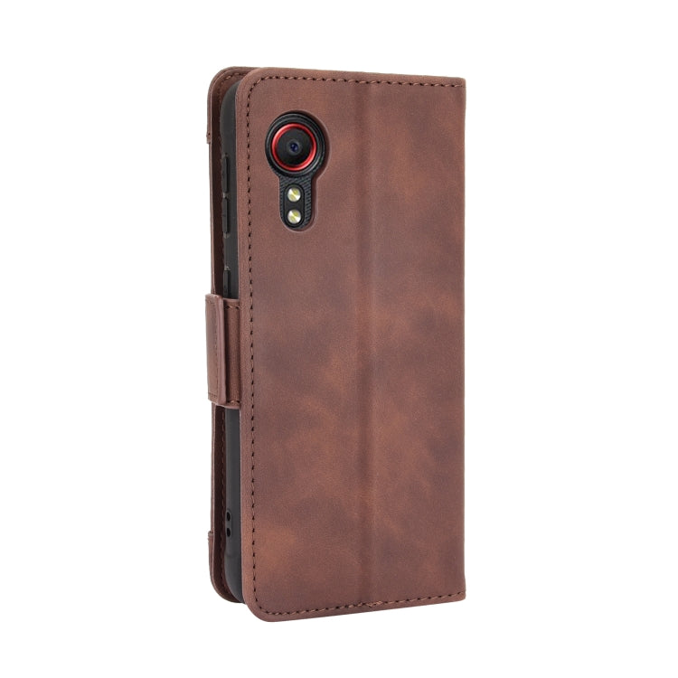 For Samsung Galaxy Xcover 5 Skin Feel Calf Pattern Horizontal Flip Leather Case with Holder & Card Slots & Photo Frame(Brown) by buy2fix