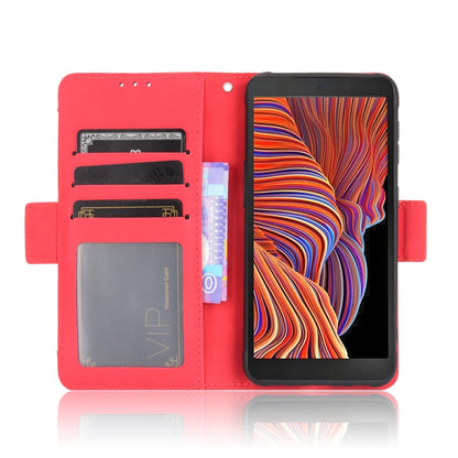 For Samsung Galaxy Xcover 5 Skin Feel Calf Pattern Horizontal Flip Leather Case with Holder & Card Slots & Photo Frame(Red) by buy2fix