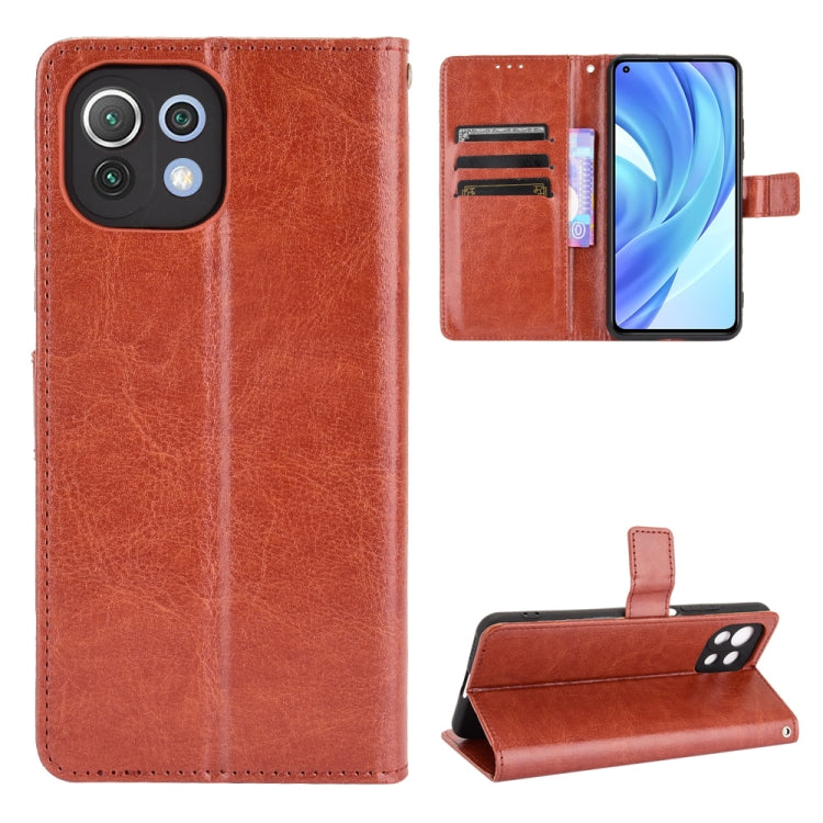 For Xiaomi MI 11 Lite 5G Retro Crazy Horse Texture Horizontal Flip Leather Case with Holder & Card Slots & Photo Frame(Brown) - Xiaomi Cases by buy2fix | Online Shopping UK | buy2fix