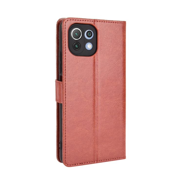 For Xiaomi MI 11 Lite 5G Retro Crazy Horse Texture Horizontal Flip Leather Case with Holder & Card Slots & Photo Frame(Brown) - Xiaomi Cases by buy2fix | Online Shopping UK | buy2fix