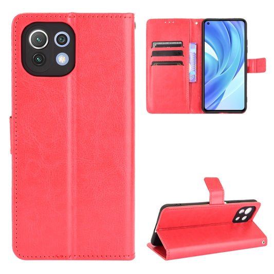 For Xiaomi MI 11 Lite 5G Retro Crazy Horse Texture Horizontal Flip Leather Case with Holder & Card Slots & Photo Frame(Red) - Xiaomi Cases by buy2fix | Online Shopping UK | buy2fix