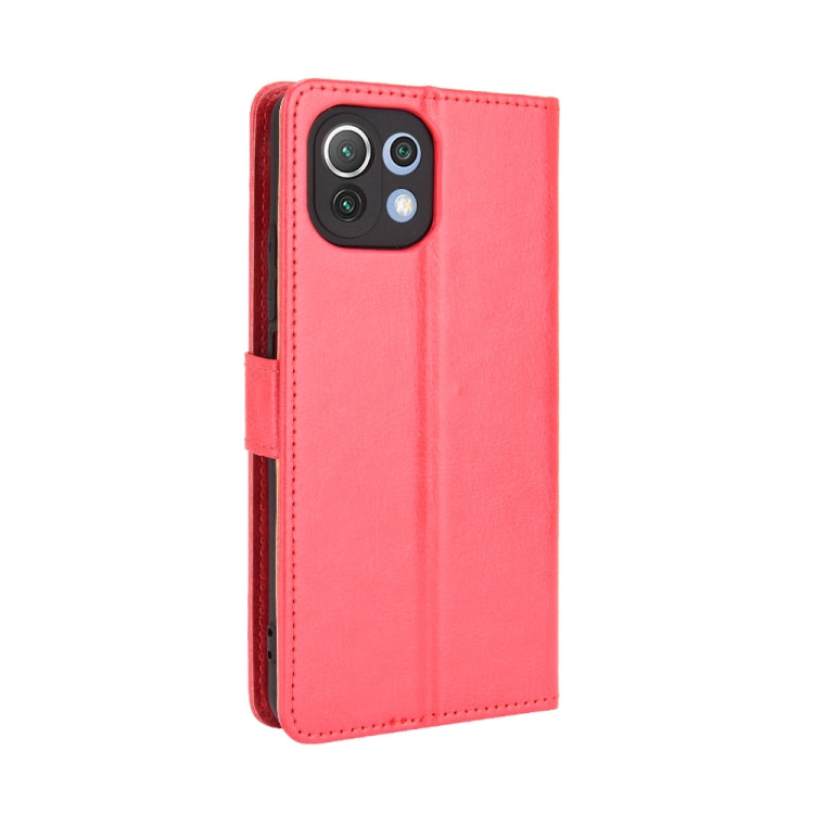 For Xiaomi MI 11 Lite 5G Retro Crazy Horse Texture Horizontal Flip Leather Case with Holder & Card Slots & Photo Frame(Red) - Xiaomi Cases by buy2fix | Online Shopping UK | buy2fix