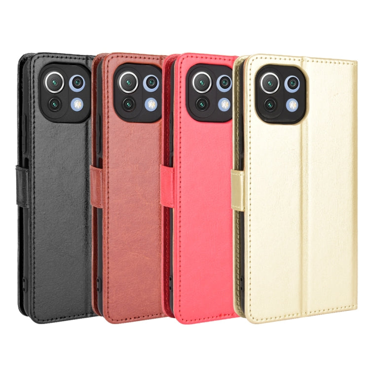 For Xiaomi MI 11 Lite 5G Retro Crazy Horse Texture Horizontal Flip Leather Case with Holder & Card Slots & Photo Frame(Red) - Xiaomi Cases by buy2fix | Online Shopping UK | buy2fix