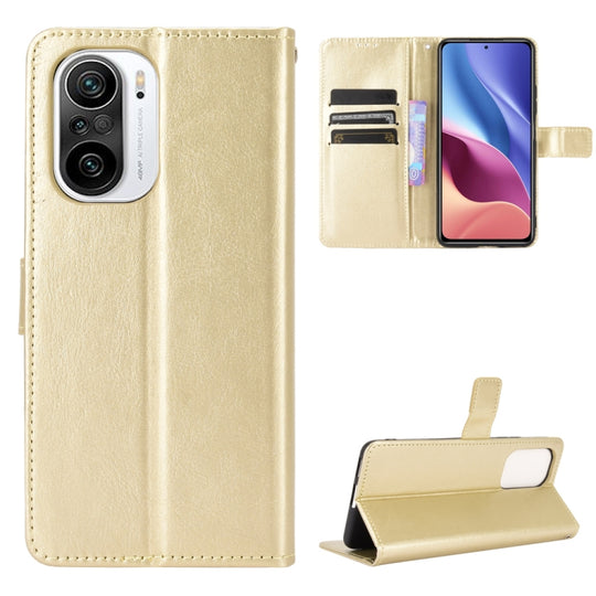 For Xiaomi Mi 11i / Poco F3 / Redmi K40 / K40 Pro Retro Crazy Horse Texture Horizontal Flip Leather Case with Holder & Card Slots & Photo Frame(Gold)