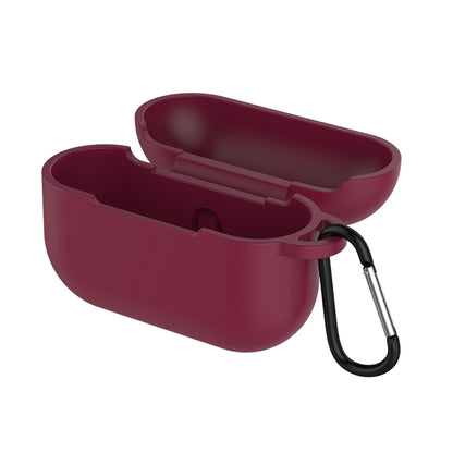 Solid Color Silicone Earphone Protective Case for AirPods Pro, with Hook(Wine Red) - For AirPods Pro by buy2fix | Online Shopping UK | buy2fix