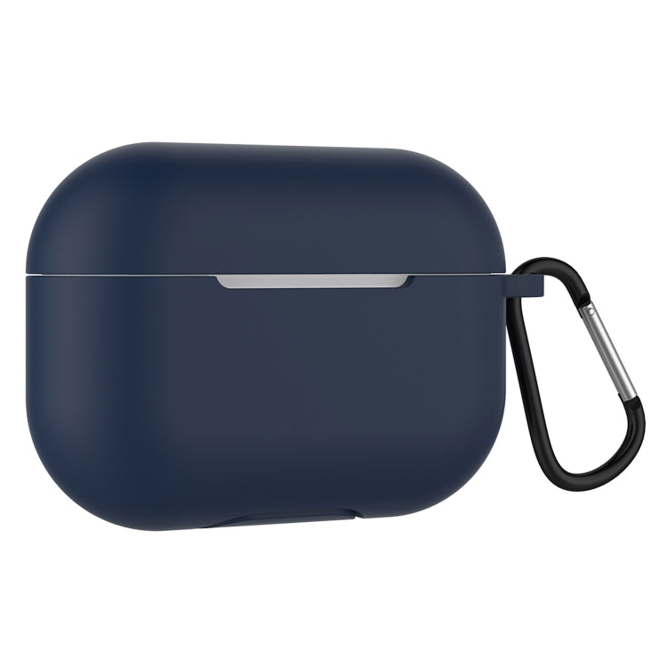 Solid Color Silicone Earphone Protective Case for AirPods Pro, with Hook(Midnight Blue) - For AirPods Pro by buy2fix | Online Shopping UK | buy2fix