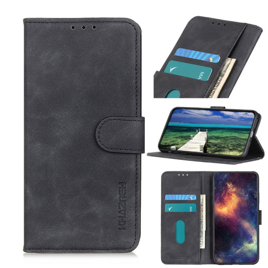 For Samsung Galaxy S21 FE KHAZNEH Retro Texture PU + TPU Horizontal Flip Leather Case with Holder & Card Slots & Wallet(Black) by buy2fix