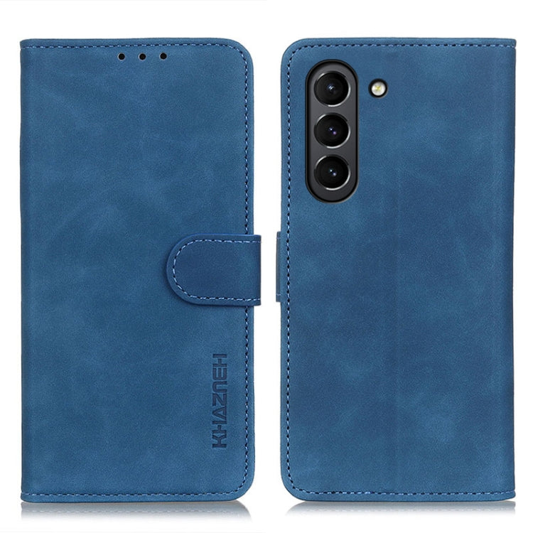 For Samsung Galaxy S21 FE KHAZNEH Retro Texture PU + TPU Horizontal Flip Leather Case with Holder & Card Slots & Wallet(Blue) by buy2fix