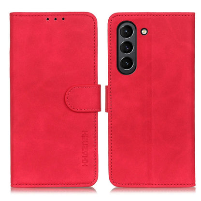 For Samsung Galaxy S21 FE KHAZNEH Retro Texture PU + TPU Horizontal Flip Leather Case with Holder & Card Slots & Wallet(Red) by buy2fix