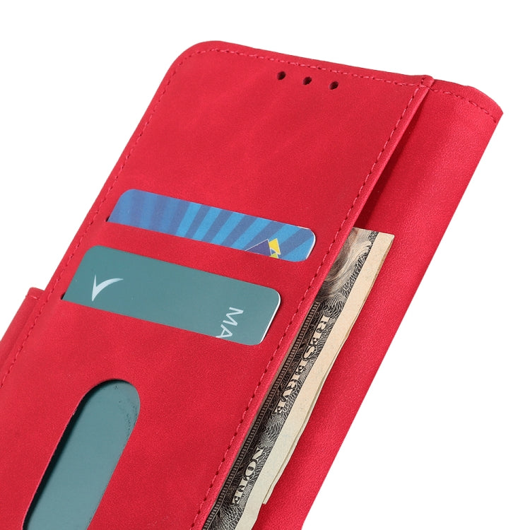 For Samsung Galaxy S21 FE KHAZNEH Retro Texture PU + TPU Horizontal Flip Leather Case with Holder & Card Slots & Wallet(Red) by buy2fix