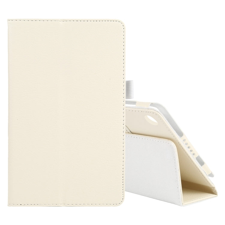 For Lenovo Tab M7 Litchi Texture Solid Color Horizontal Flip Leather Case with Holder & Pen Slot(White) - Lenovo by buy2fix | Online Shopping UK | buy2fix