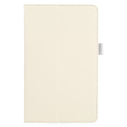 For Lenovo Tab M7 Litchi Texture Solid Color Horizontal Flip Leather Case with Holder & Pen Slot(White) - Lenovo by buy2fix | Online Shopping UK | buy2fix