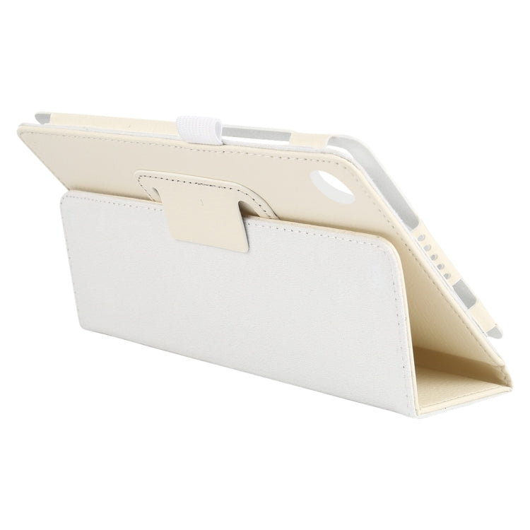 For Lenovo Tab M7 Litchi Texture Solid Color Horizontal Flip Leather Case with Holder & Pen Slot(White) - Lenovo by buy2fix | Online Shopping UK | buy2fix