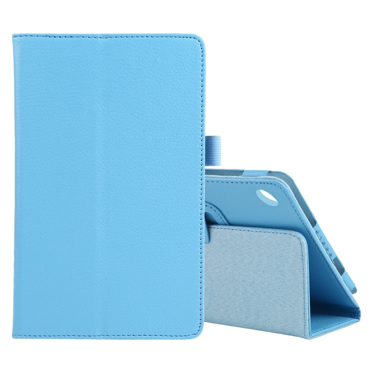 For Lenovo Tab M7 Litchi Texture Solid Color Horizontal Flip Leather Case with Holder & Pen Slot(Sky Blue) - Lenovo by buy2fix | Online Shopping UK | buy2fix