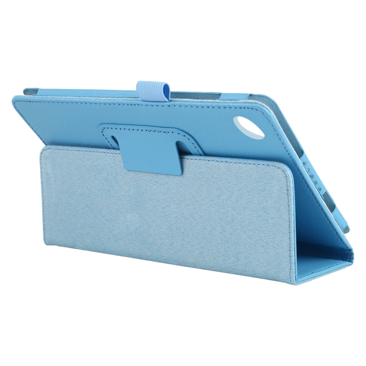 For Lenovo Tab M7 Litchi Texture Solid Color Horizontal Flip Leather Case with Holder & Pen Slot(Sky Blue) - Lenovo by buy2fix | Online Shopping UK | buy2fix