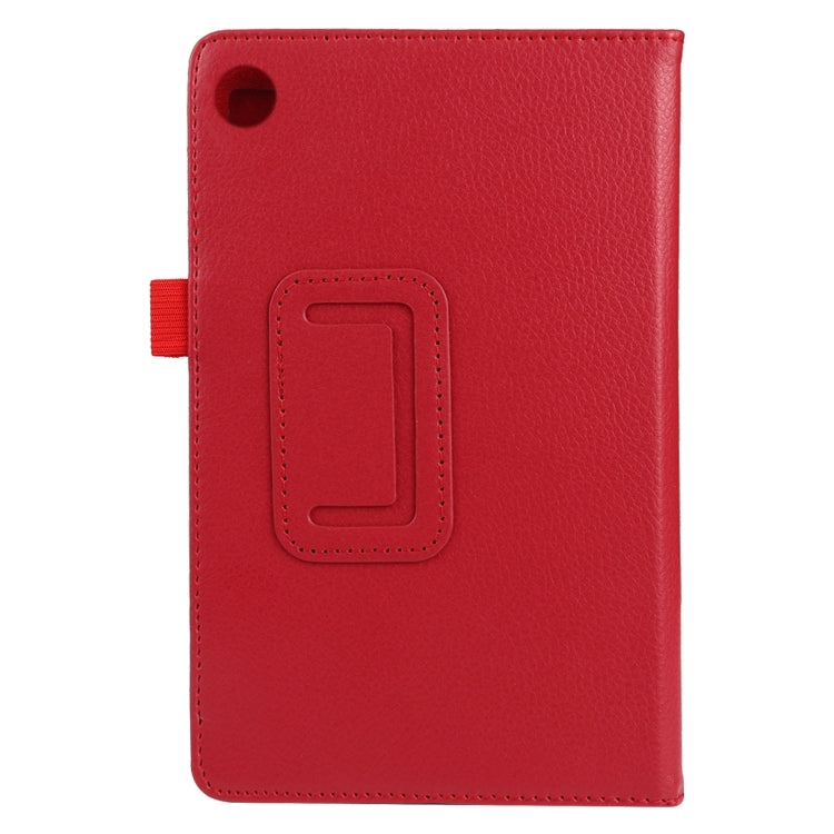 For Lenovo Tab M7 Litchi Texture Solid Color Horizontal Flip Leather Case with Holder & Pen Slot(Red) - Lenovo by buy2fix | Online Shopping UK | buy2fix