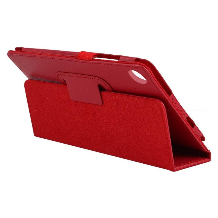 For Lenovo Tab M7 Litchi Texture Solid Color Horizontal Flip Leather Case with Holder & Pen Slot(Red) - Lenovo by buy2fix | Online Shopping UK | buy2fix
