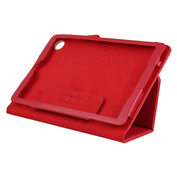 For Lenovo Tab M7 Litchi Texture Solid Color Horizontal Flip Leather Case with Holder & Pen Slot(Red) - Lenovo by buy2fix | Online Shopping UK | buy2fix