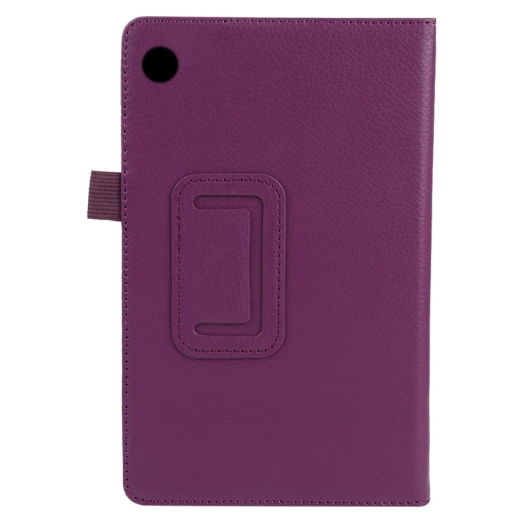 For Lenovo Tab M7 Litchi Texture Solid Color Horizontal Flip Leather Case with Holder & Pen Slot(Purple) - Lenovo by buy2fix | Online Shopping UK | buy2fix