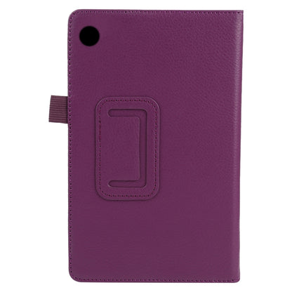 For Lenovo Tab M7 Litchi Texture Solid Color Horizontal Flip Leather Case with Holder & Pen Slot(Purple) - Lenovo by buy2fix | Online Shopping UK | buy2fix
