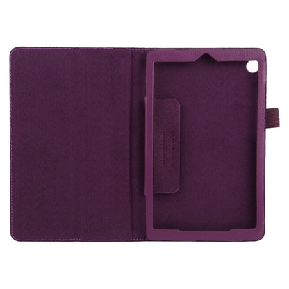 For Lenovo Tab M7 Litchi Texture Solid Color Horizontal Flip Leather Case with Holder & Pen Slot(Purple) - Lenovo by buy2fix | Online Shopping UK | buy2fix