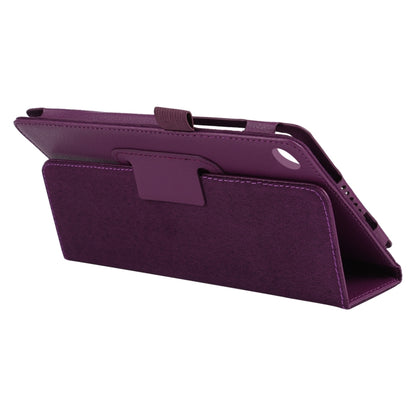 For Lenovo Tab M7 Litchi Texture Solid Color Horizontal Flip Leather Case with Holder & Pen Slot(Purple) - Lenovo by buy2fix | Online Shopping UK | buy2fix