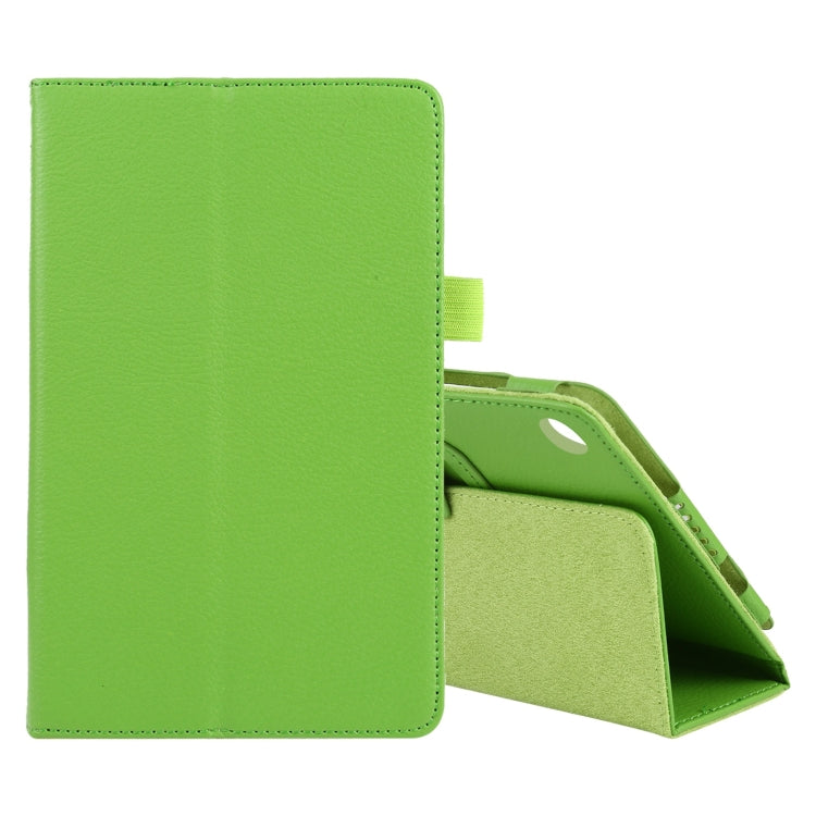 For Lenovo Tab M7 Litchi Texture Solid Color Horizontal Flip Leather Case with Holder & Pen Slot(Green) - Lenovo by buy2fix | Online Shopping UK | buy2fix