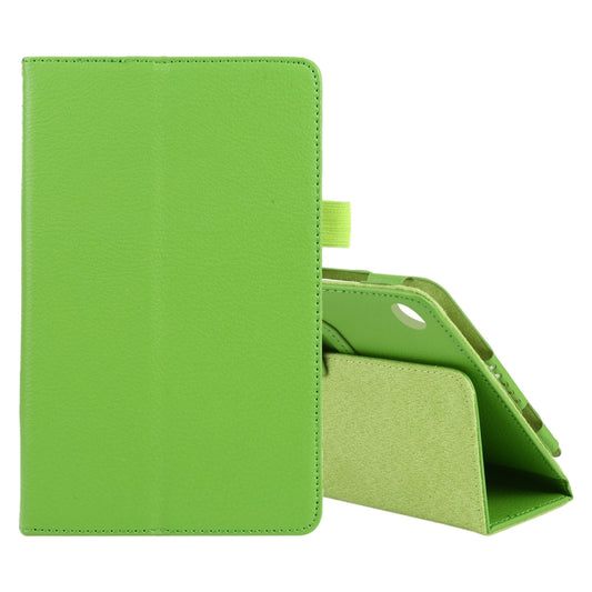 For Lenovo Tab M7 Litchi Texture Solid Color Horizontal Flip Leather Case with Holder & Pen Slot(Green) - Lenovo by buy2fix | Online Shopping UK | buy2fix