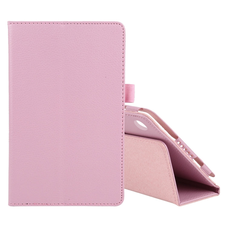 For Lenovo Tab M7 Litchi Texture Solid Color Horizontal Flip Leather Case with Holder & Pen Slot(Pink) - Lenovo by buy2fix | Online Shopping UK | buy2fix
