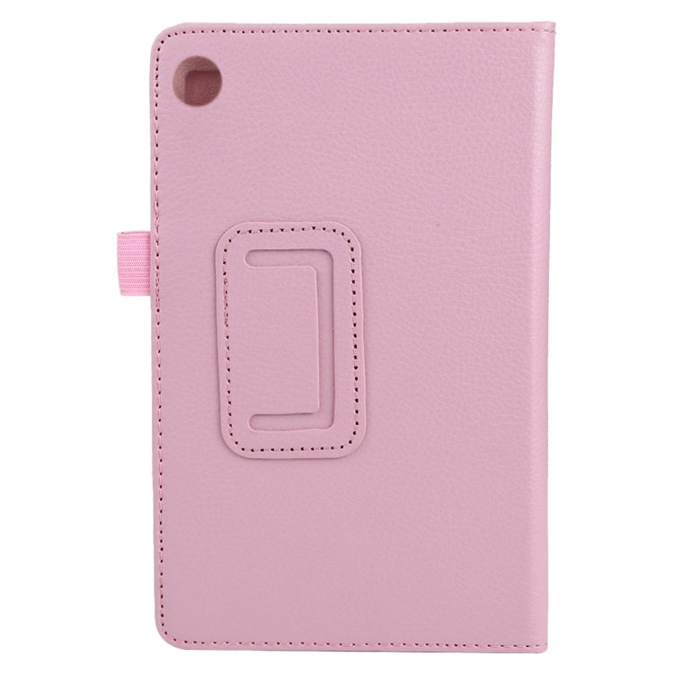 For Lenovo Tab M7 Litchi Texture Solid Color Horizontal Flip Leather Case with Holder & Pen Slot(Pink) - Lenovo by buy2fix | Online Shopping UK | buy2fix
