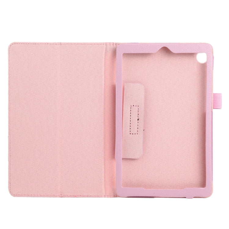 For Lenovo Tab M7 Litchi Texture Solid Color Horizontal Flip Leather Case with Holder & Pen Slot(Pink) - Lenovo by buy2fix | Online Shopping UK | buy2fix