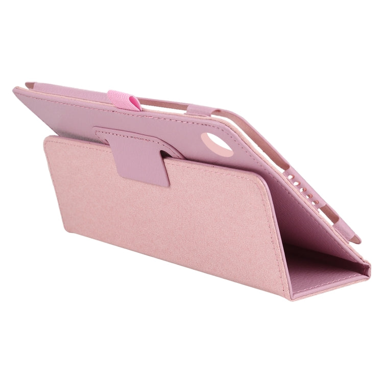 For Lenovo Tab M7 Litchi Texture Solid Color Horizontal Flip Leather Case with Holder & Pen Slot(Pink) - Lenovo by buy2fix | Online Shopping UK | buy2fix