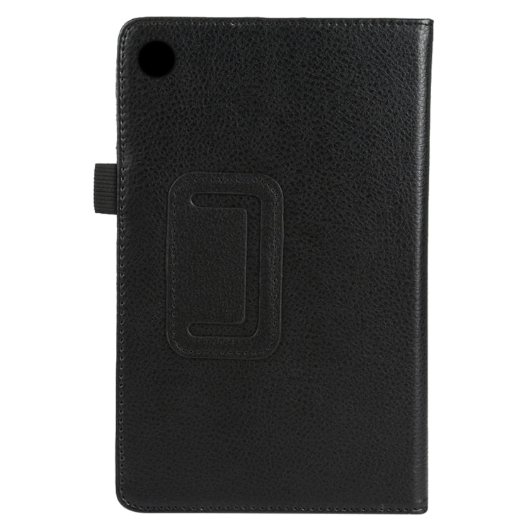 For Lenovo Tab M7 Litchi Texture Solid Color Horizontal Flip Leather Case with Holder & Pen Slot(Black) - Lenovo by buy2fix | Online Shopping UK | buy2fix