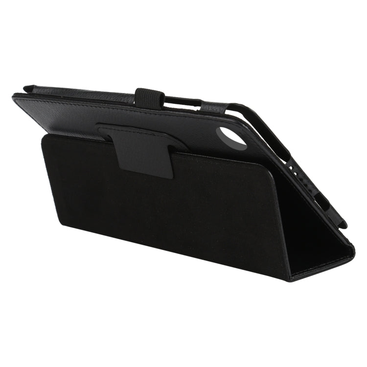 For Lenovo Tab M7 Litchi Texture Solid Color Horizontal Flip Leather Case with Holder & Pen Slot(Black) - Lenovo by buy2fix | Online Shopping UK | buy2fix