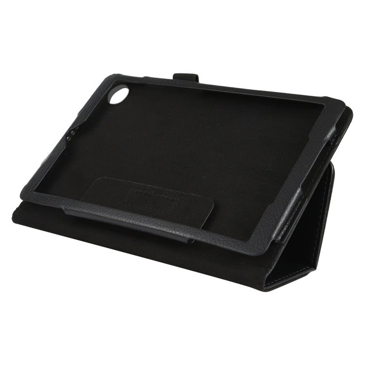 For Lenovo Tab M7 Litchi Texture Solid Color Horizontal Flip Leather Case with Holder & Pen Slot(Black) - Lenovo by buy2fix | Online Shopping UK | buy2fix