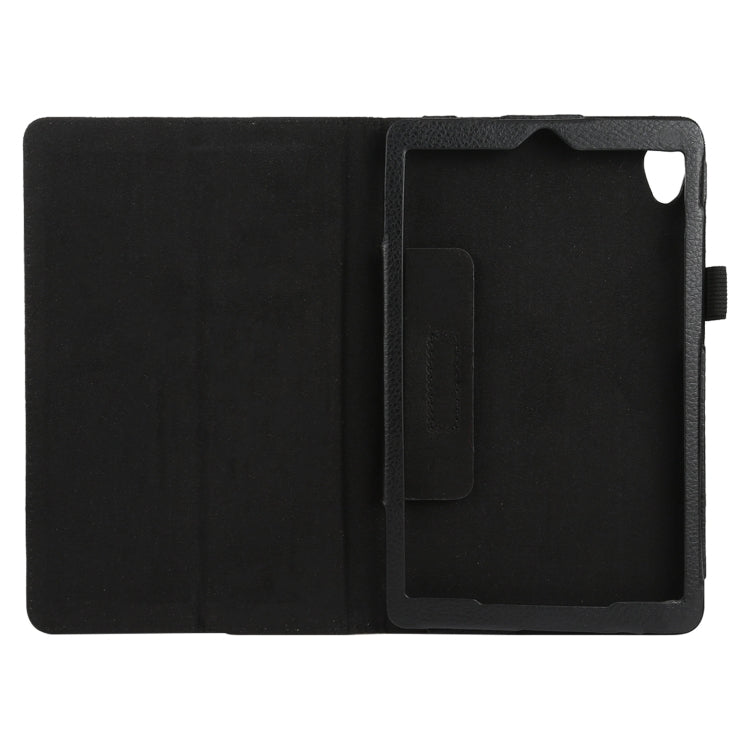 For Lenovo Tab M8 Litchi Texture Solid Color Horizontal Flip Leather Case with Holder & Pen Slot(Black) - Lenovo by buy2fix | Online Shopping UK | buy2fix