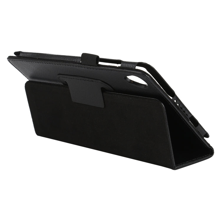 For Lenovo Tab M8 Litchi Texture Solid Color Horizontal Flip Leather Case with Holder & Pen Slot(Black) - Lenovo by buy2fix | Online Shopping UK | buy2fix