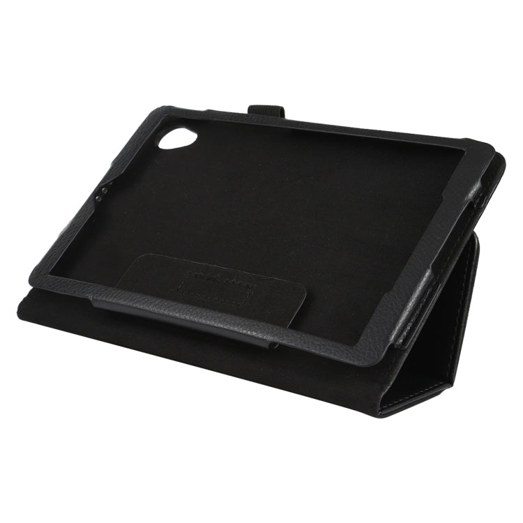 For Lenovo Tab M8 Litchi Texture Solid Color Horizontal Flip Leather Case with Holder & Pen Slot(Black) - Lenovo by buy2fix | Online Shopping UK | buy2fix